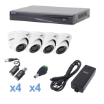 Sistema TurboHD 1080P, Incluye DVR 4ch / 4 camaras eyeball (Interior/Exterior 2.8mm gran angular) transceptores / conectores / fuente de poder profesional